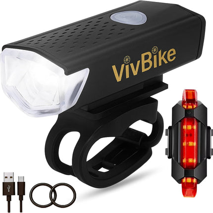 VivBike Rechargeable Bike Light, USB-C LED Headlight, Waterproof, Multiple Modes