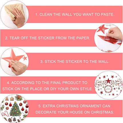 4PCS Christmas Window & Wall Stickers – Removable Xmas Decorations