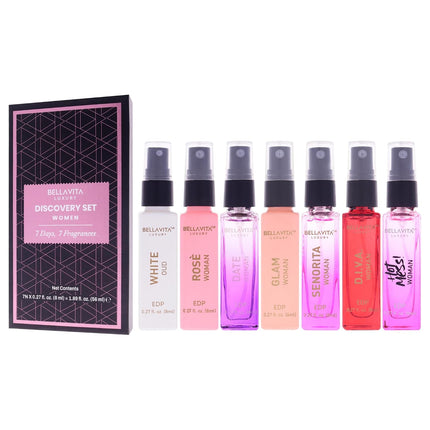 BellaVita Luxury Women's Mini Perfume Discovery Set 7 x 8ml Gift Collection