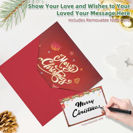 Christmas Gift Card with 3D Pop-up, Music, Lights & Fireplace Projection