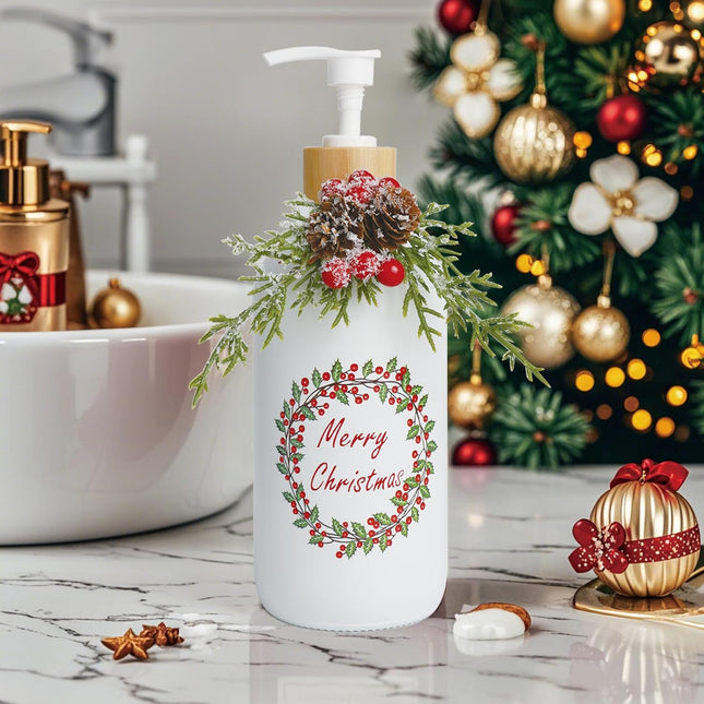 Christmas Soap Dispenser – Holiday Bathroom Hand Soap Dispenser for Festive Decor