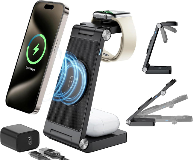 3 in 1 Magnetic Wireless Charging Station for iPhone Apple Watch AirPods