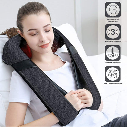 Electric Neck Massager Deep Tissue Shoulder Back Massage with Heat
