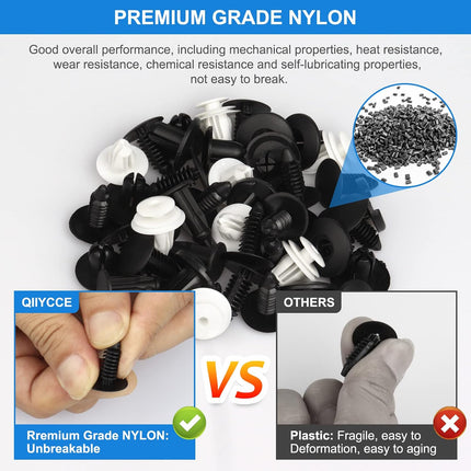 120PCS Car Clips & Plastic Rivets, 6 Sizes for Bumpers, Fenders & Body Panels