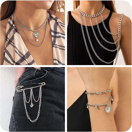 82 Feet 25M Stainless Steel Curb Chain 304 4x3x0.6mm Jewelry Making Plated