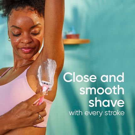 6 Pack Sensitive Disposable Razors for Women Comfortable Close Shave