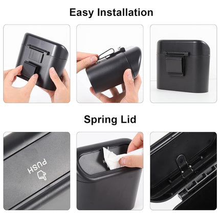 2-Pack Mini Car Trash Can with Lid & 150 Trash Bags – Car Garbage Bin for Front & Back Seats