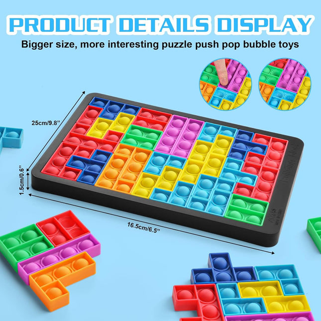 Pop Puzzle Popper Fidget Game Silicone Brain Teaser Toy for Kids & Adults