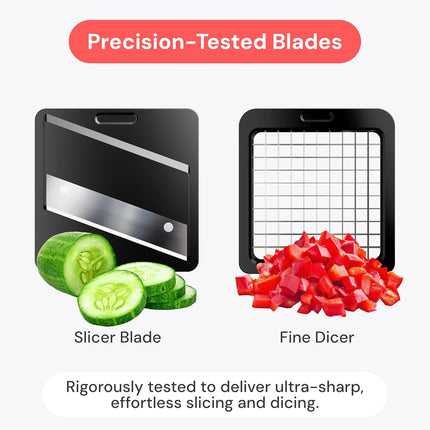 Daily Veggie Chopper & Fruit Cutter – Onion, Potato, Tomato Slicer, Black