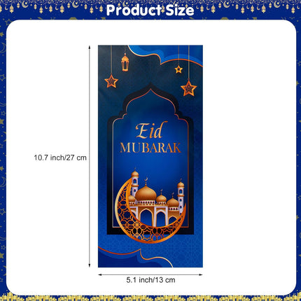 100 Pcs Ramadan Goodie Bags – Eid Mubarak Plastic Cellophane Bags with Twist Ties