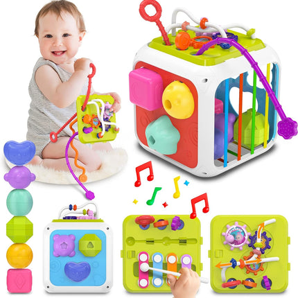 Montessori Activity Cube Toy for Toddlers – Sensory Sorter 18+ Months