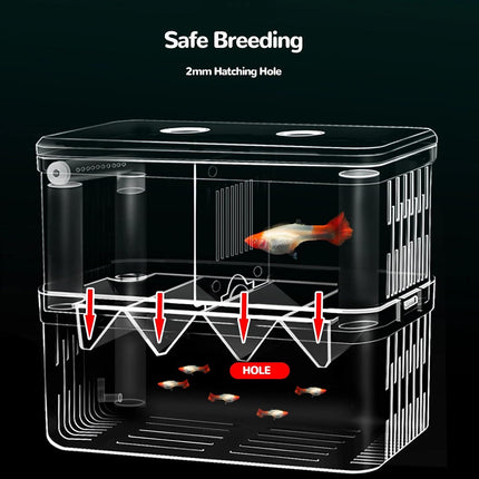 Large Acrylic Aquarium Fish Breeder Box Floating Hatchery Tank for Betta Guppy Shrimp