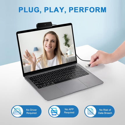 K1 Full HD Webcam 1080P USB Wide Angle Camera for Online Calls & Streaming