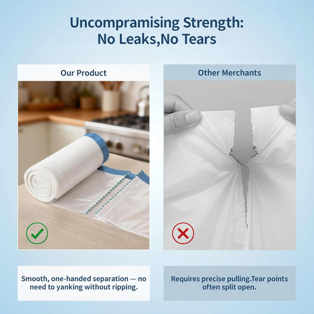 Small Trash Bags 4 Gallon – Drawstring, Thick, Unscented, 120 Count