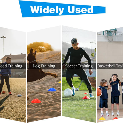 25/50/100Pcs Agility Soccer Cones Set with Carry Bag for Sports Training