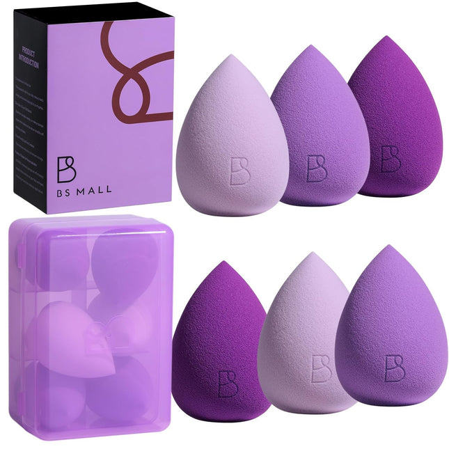 6PCS Makeup Sponge Set, Premium Foundation, Powder & Blush Blending Applicators