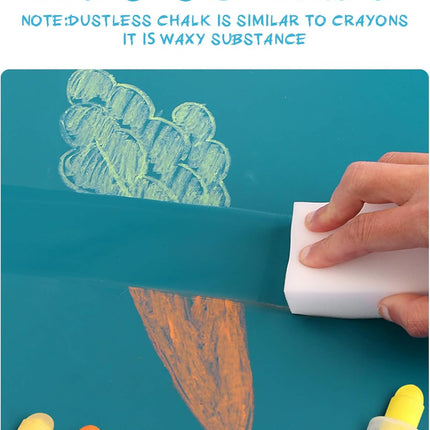 12PCS Dustless Sidewalk Chalk with Holder – Non-Toxic, Washable Kids Art