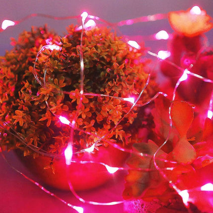 Red LED Fairy Lights 5m – Battery Operated Starry Copper Wire for Holiday & Wedding