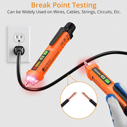 AC Voltage Detector Pen with Buzzer Alarm and LED Light for Wire Testing