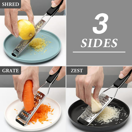 3 Piece Lemon Zester Grater Set Stainless Steel Kitchen Tool for Cheese