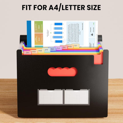 13-Pocket Expanding File Folder – Portable Document Organizer with Labels
