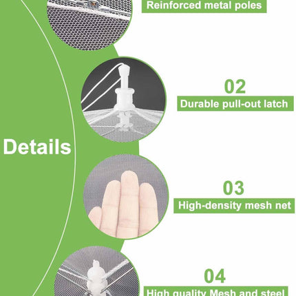 6 Pack Mesh Food Covers 17x17", Pop-Up Nylon Food Tents, Reusable Outdoor Picnic BBQ Covers