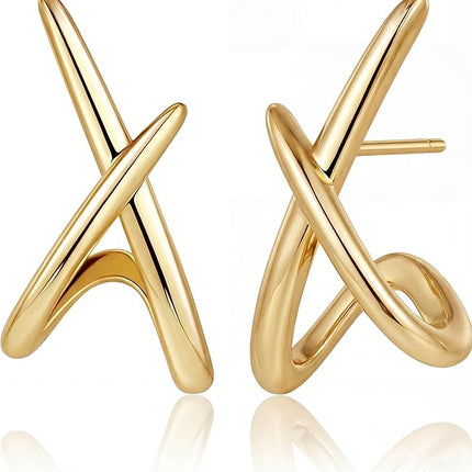 14K Gold Stud Earrings for Women – Dainty, Minimalist, Hypoallergenic
