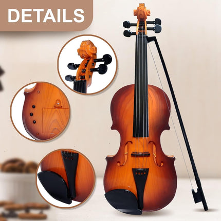 16” Violin Toy for Kids, 4-String Musical Instrument, Portable & Electronic
