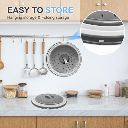 Microwave Plate Cover & Silicone Mat 10" – Food Splatter Guard & Colander