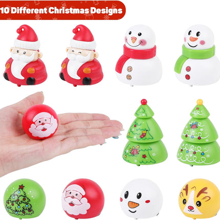 10PCS Mini Pull Back Christmas Cars Toys Party Favors for Kids Stocking Stuffers