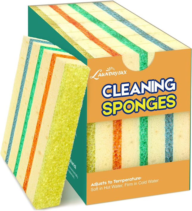 4 Pack Scrub Sponge Temperature Responsive Cleaning Sponges Kitchen Use