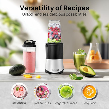 11-Piece Personal Blender – 900W, Smoothies, Baby Food, Shakes & Frozen Drinks