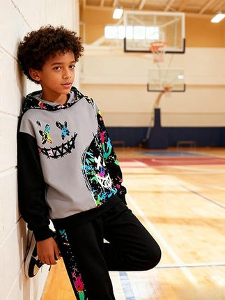 Toddler Boys Paint Splatter Hoodie & Jogger Set – Soft Cotton Comfort