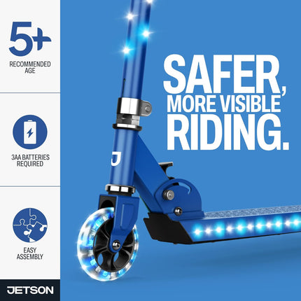 Kids Light Up Kick Scooter 2 Wheel LED Handlebar Wheels Foldable Ages 5+