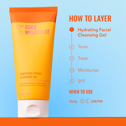 Hydrating Facial Cleansing Gel – Rosewater & Pineapple Extracts, Brightening
