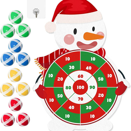 Christmas Party Games Set – Dart Board Game with 12 Sticky Balls for Kids' Fun