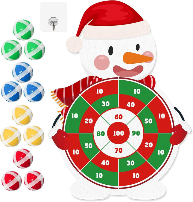 Christmas Party Games Set – Dart Board Game with 12 Sticky Balls for Kids' Fun