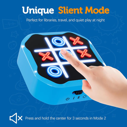 3-in-1 Electronic Tic Tac Toe Game, Handheld Digital Toy for Kids & Adults