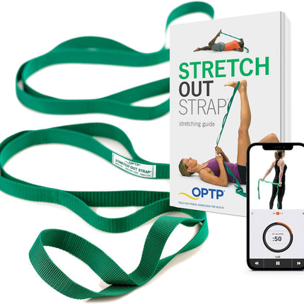 Stretching Strap with Exercise Book for Mobility, Yoga & Muscle Recovery