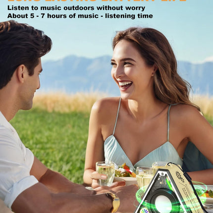 Feixg Mini Portable Bluetooth Speaker – TWS Dual Pairing, LED Lights & Lanyard, Outdoor/Home Use