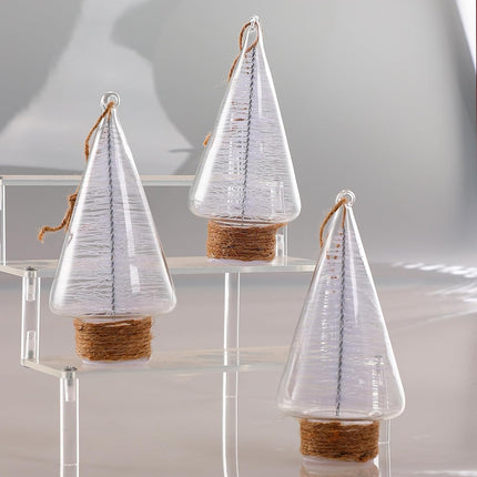 3PCS Christmas Tree Glass Ornaments – Mini Hanging Decorations for Holiday