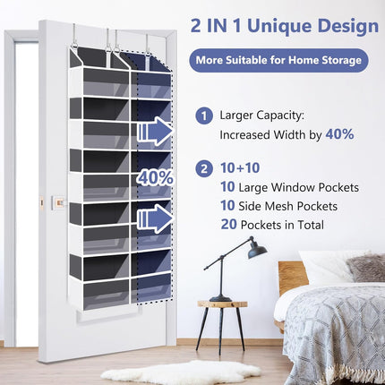 5 Tier Door Hanging Organizer 20 Pocket Storage for Bedroom Nursery Closet