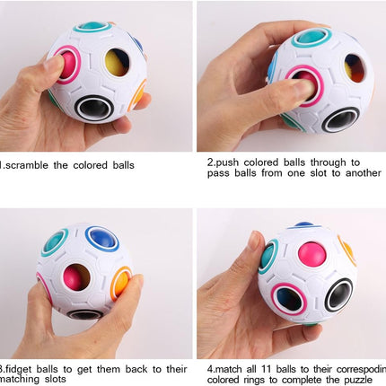Rainbow Puzzle Ball – Color-Matching Brain Teaser Toy, Stress Reliever for Kids & Adults