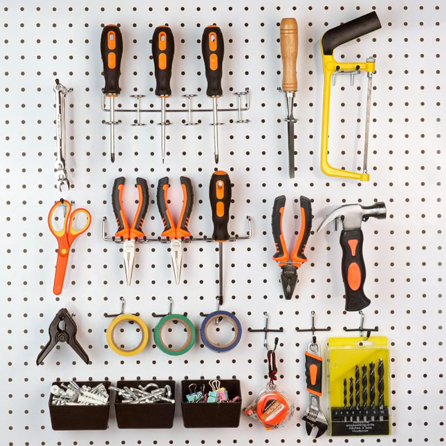 120PCS Pegboard Organizer Kit – Hooks & Bins for Garage, Tools & Wall Storage
