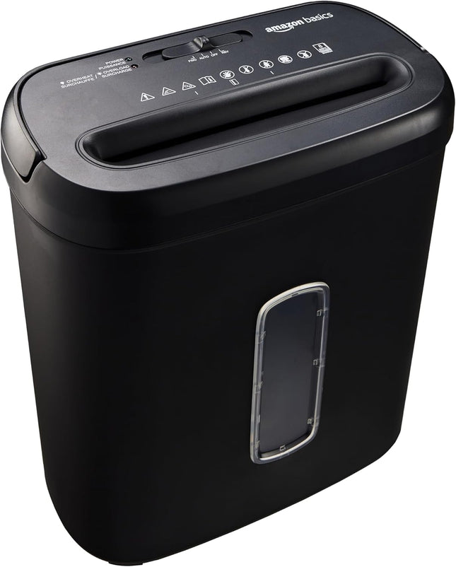 8-Sheet Cross Cut Paper Shredder – Credit Card Shredder, Black