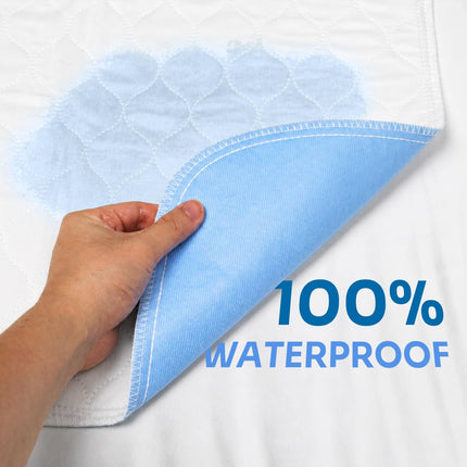 4 Pack Washable Bed Pads 34x36, Heavy Absorbency Waterproof Incontinence Underpads