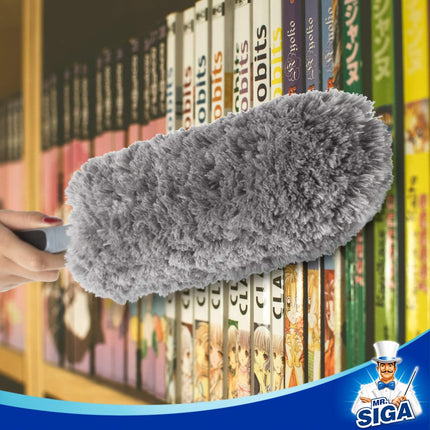 Washable Microfiber Duster Lint Free Gray for Home Cleaning & Dusting