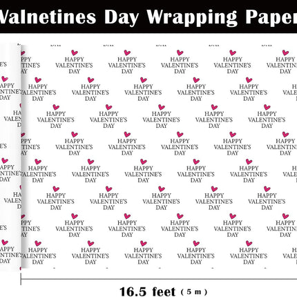 Valentine’s Day Wrapping Paper Roll: Sweet Heart Design, 17” x 16.5’ for Gifts