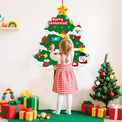 3ft DIY Felt Countdown to Christmas Advent Calendar – 24 Ornaments for Wall Hanging