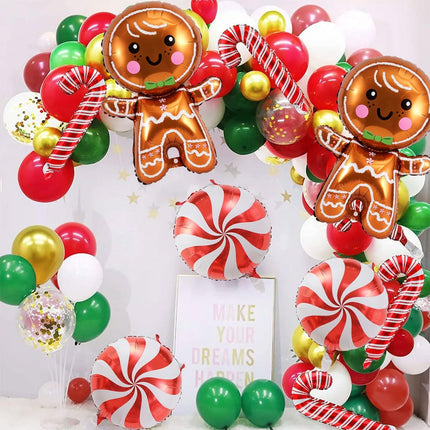 11PCS Gingerbread Foil Balloons – 32" Christmas & Holiday Party Decorations